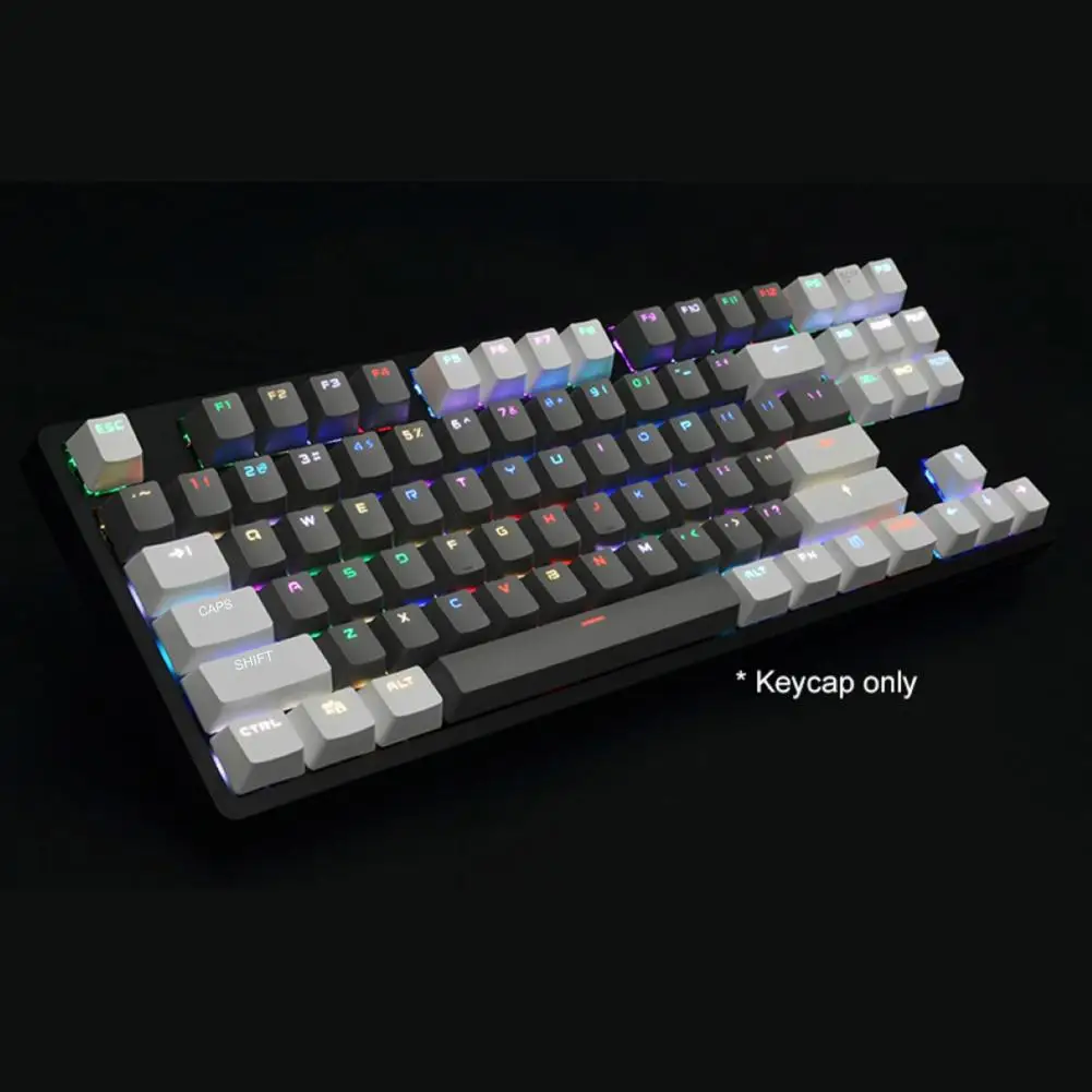 87Pcs/Set Keycap Color Block PBT Mechanical Keyboard Keycap Backlight Mechanical Keyboard Keycap for Outemu For Kailh MX Switch