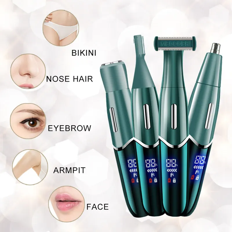 4 in 1 aree intime taglio di capelli rasoio donna linea Bikini sfere di rasoio sensibili uova peli pubici rasatura Trimmer viso barba Clipper