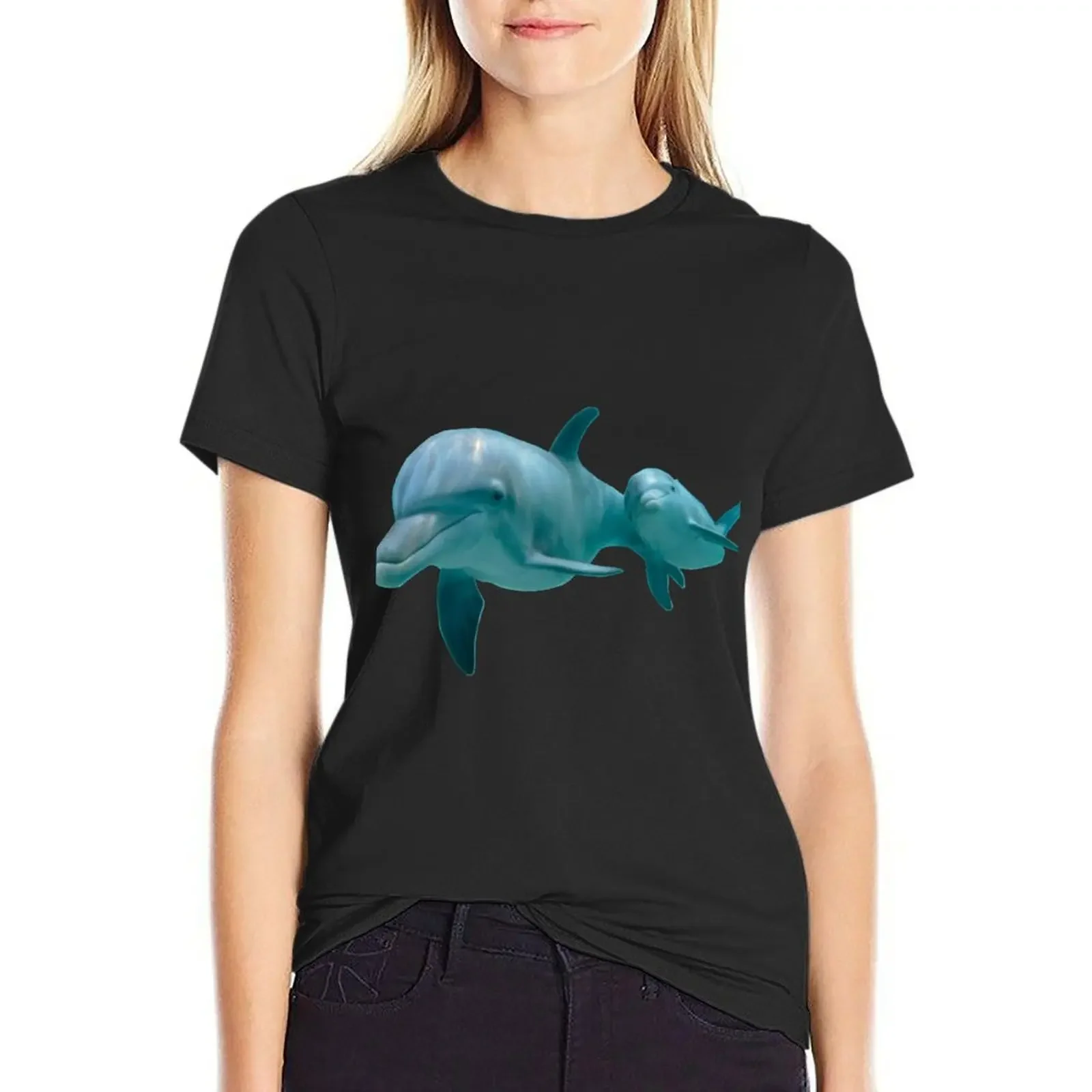 

Dolphin T-Shirt aesthetic clothes cute clothes graphics fashion woman blouse 2025