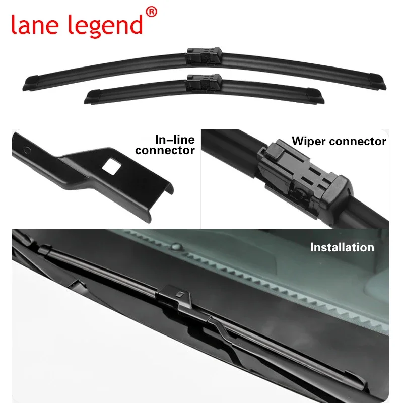 สําหรับ Lynk & Co 01 CX11 2017 2018 2019 2020 2021 2022 กระจกหน้าต่างด้านหน้าด้านหลัง Wiper ไม่มีกระดูก Frameless ยางรถอุปกรณ์เสริม