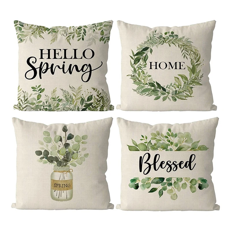 

Spring Pillow Covers Farmhouse Throw Pillow Home Sofa Decor Cushion Case Pillowcase