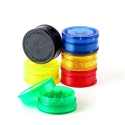 40/50/60/70mm 2 layers plastic tobacco herbal grinder crusher display box cutter mill for spice Smoking Accessories