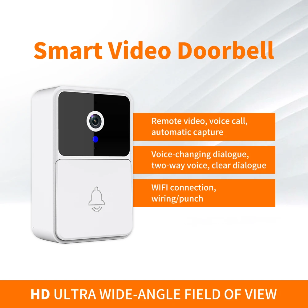 Caméra de sonnette vidéo WiFi sans fil, interphone bidirectionnel, changement vocal pour la maison, vision nocturne intelligente, sécurité à domicile, HD, nouveau