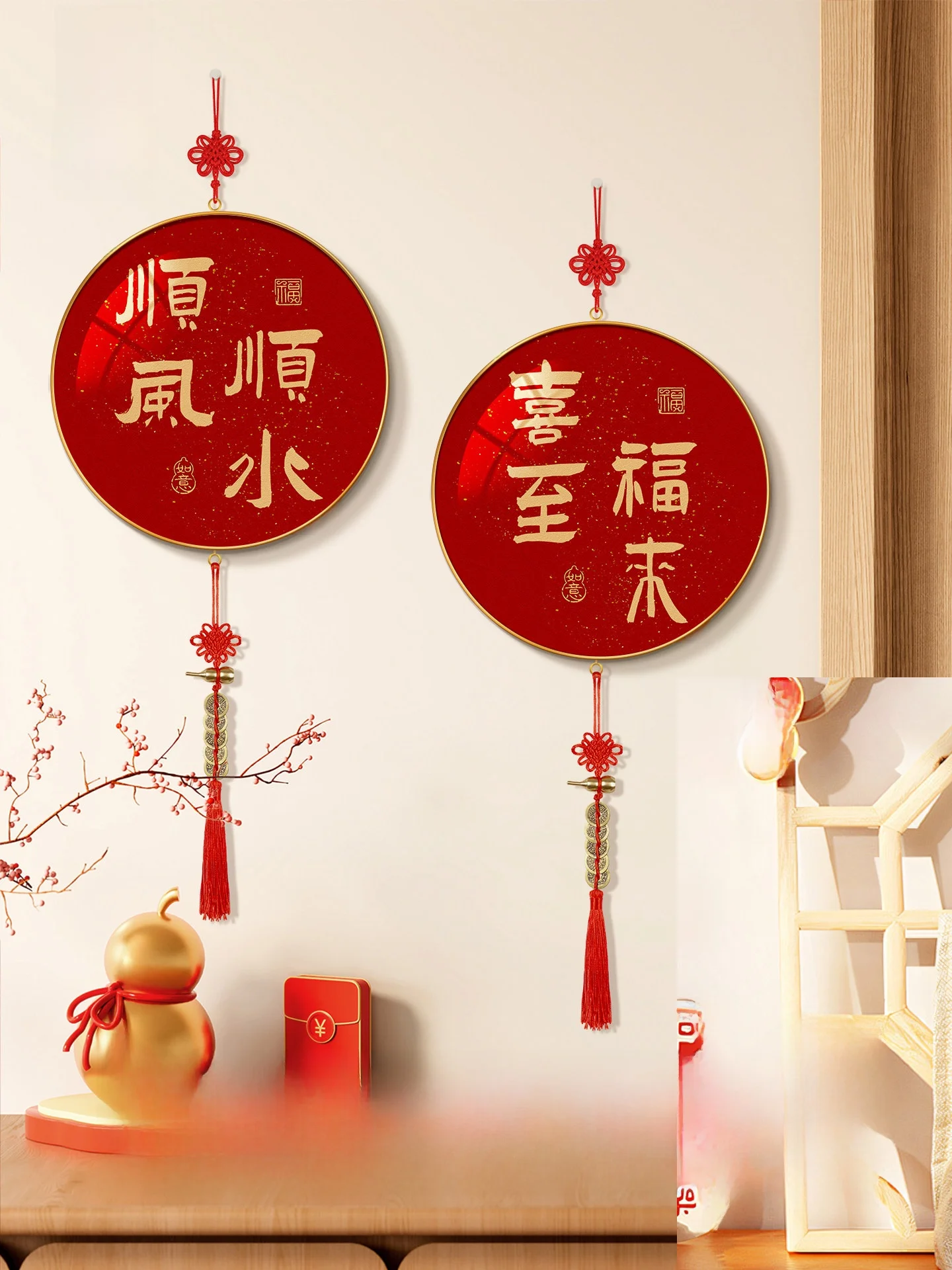 

Новогодняя декоративная картина для телевизора, украшение для стены, декор для шкафа, праздничный подвесной орнамент для входной зоны