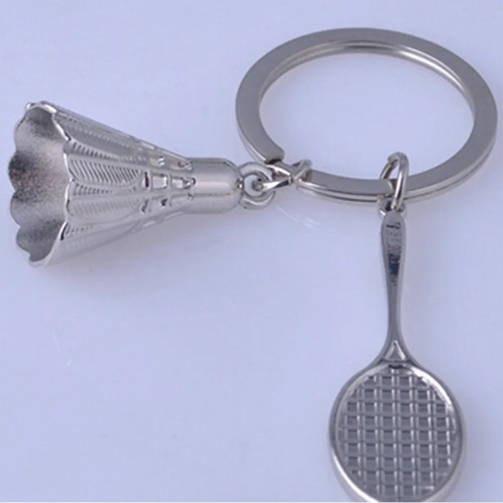 5Pcs Badminton Keychain Metal Key Ring Stylish Sport Accessory Gift for Badminton Lovers Coaches Mother's Day