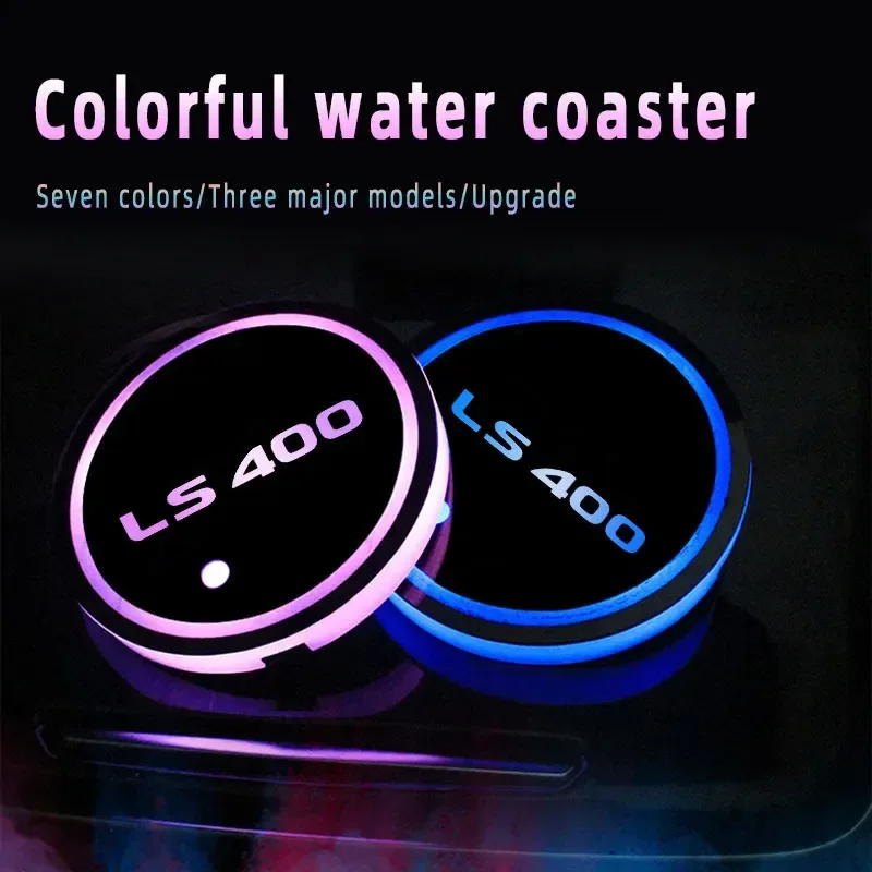 

Luminous Car Coaster Light For Lexus LS400 Logo CT200h ES ES200 GS460 IS200 NX200t LED Car Cup Slot Mat Atmosphere Light