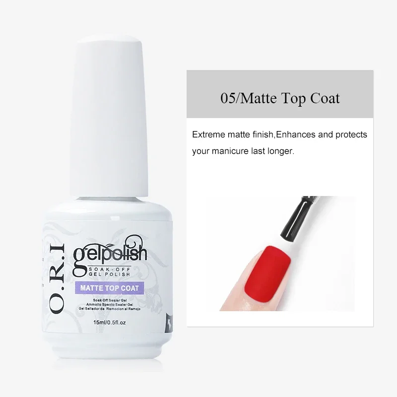 O.R.I-esmalte de uñas de Gel UV, Base de goma, capa superior, capa superior mate, imprimación de Gelpolish, laca artística