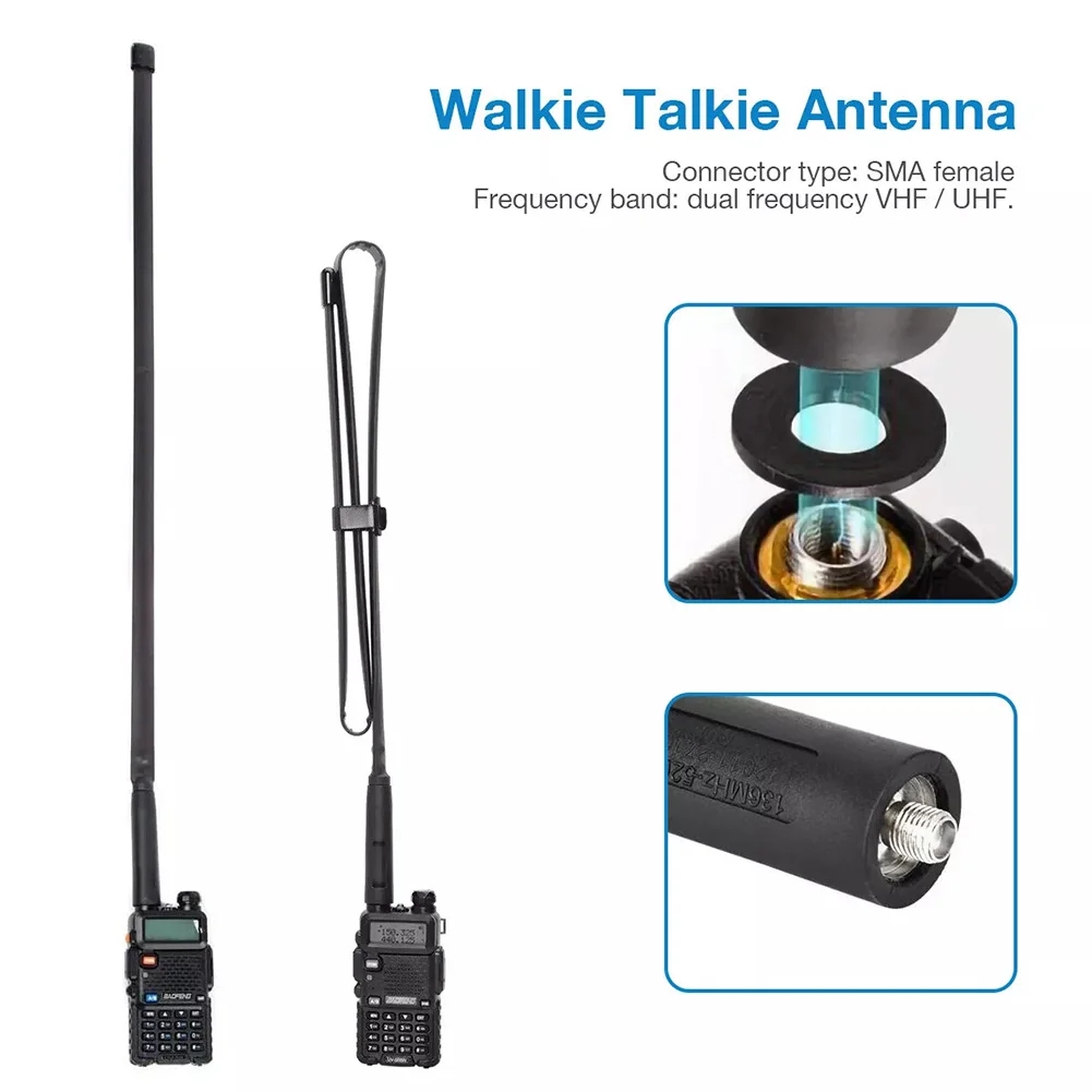 SMA Antenna Female VHF/UHF For Baofeng UV-5R UV-82 Two Way Radio For Enhancing Radio Signal For Outdoor Activities