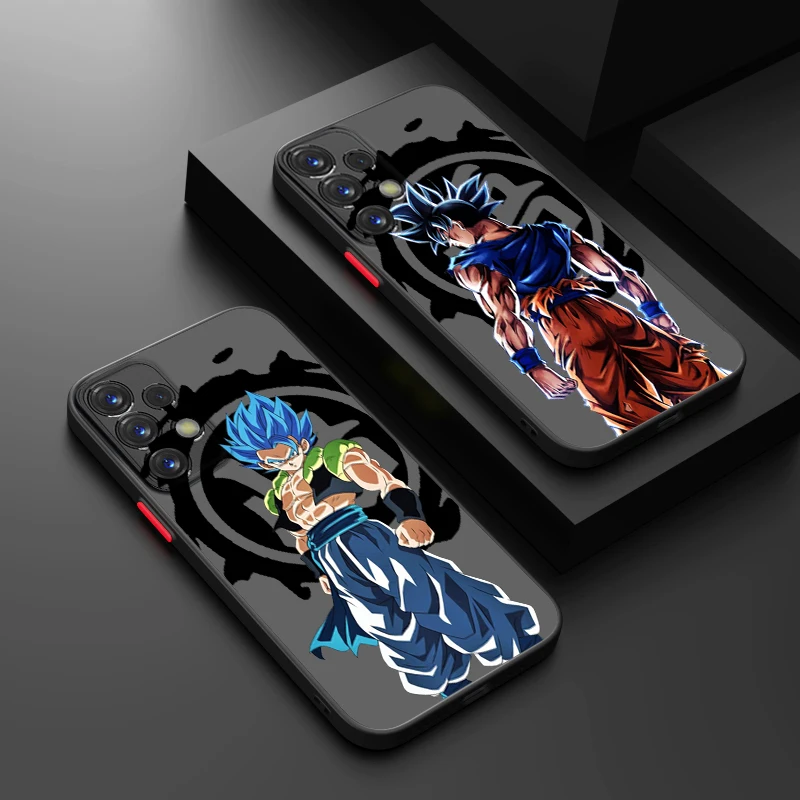 D-Dragon Ball Cool Goku Phone Case For Samsung S24 S23 S22 S21 S20 FE S10 S9 Plus Ultra Pro 5G Frosted Translucent Matter Cover