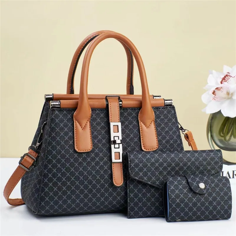

High-quality Print Leather Women Bags 2025 New Fashion 3Piece Set Lady Handbag Large Capacity Female Crossbody Shoulder Bag
