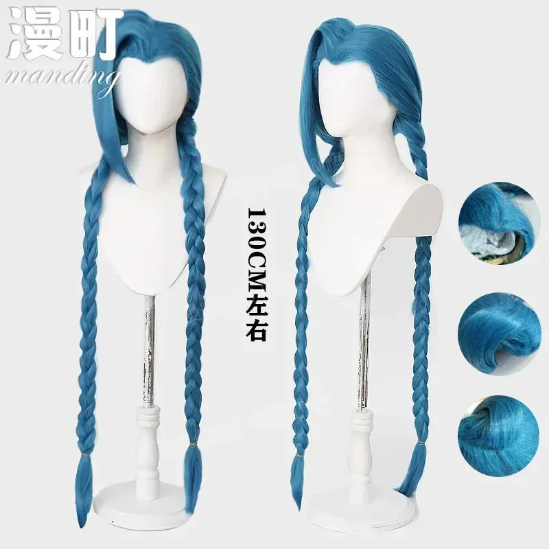 

Arcane Season 2 Jinx Front Lace Wig Game Cosplay Women Blue Bangs Short Heat Resistant Hair Jinx With Hat Cosplay Free Cap