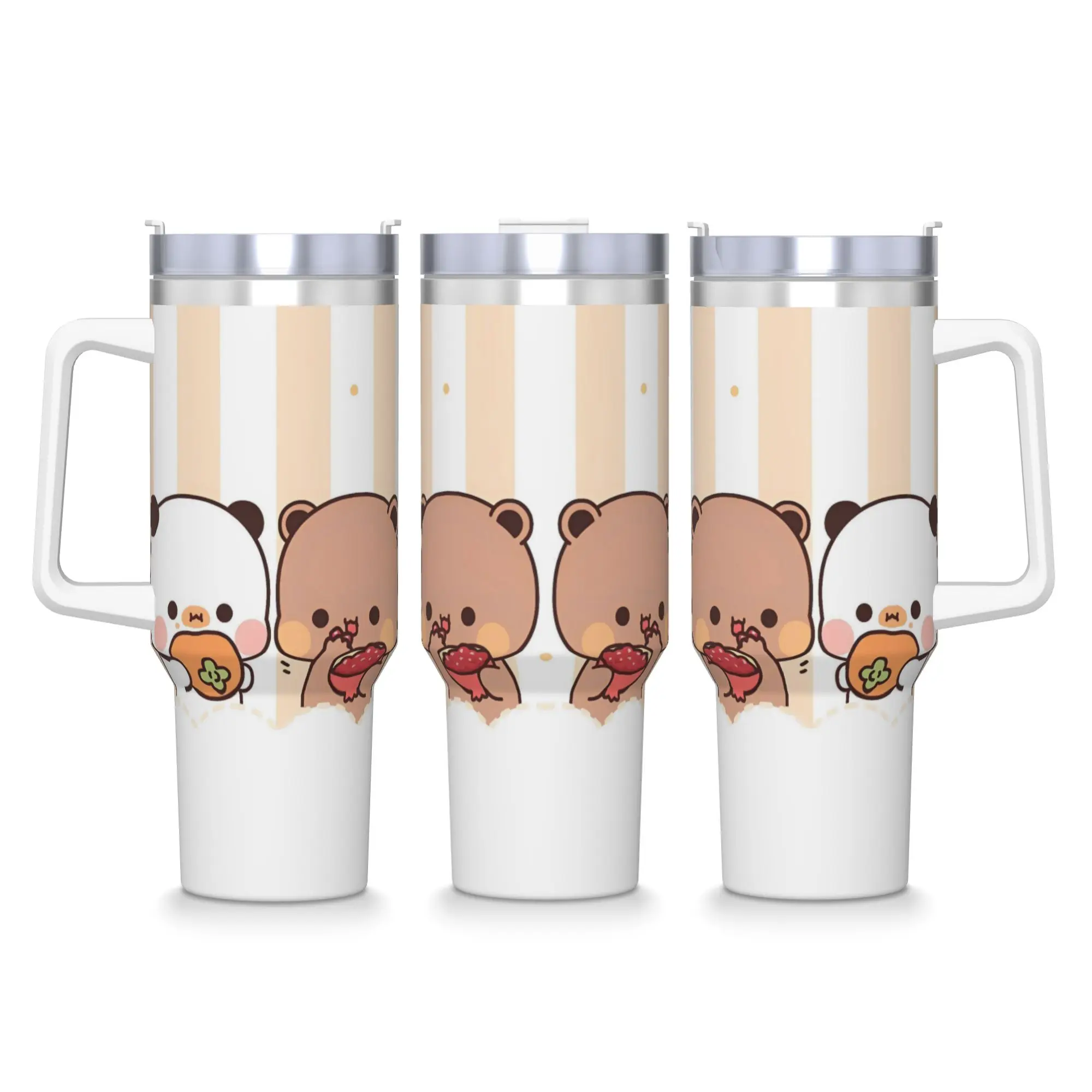 Bubu And Dudu Panda Stainless Steel Tumbler  Driving Mugs Cup Large Capacity Coffee Mug Insulated Hot Milk Tea Water Bottle