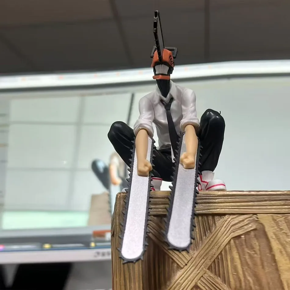 حار بالمنشار رجل أنيمي الشكل السلطة دينجي عمل الشكل البلاستيكية بالمنشار رجل السلطة تمثال بولي كلوريد الفينيل الكبار جمع نموذج دمية لعبة