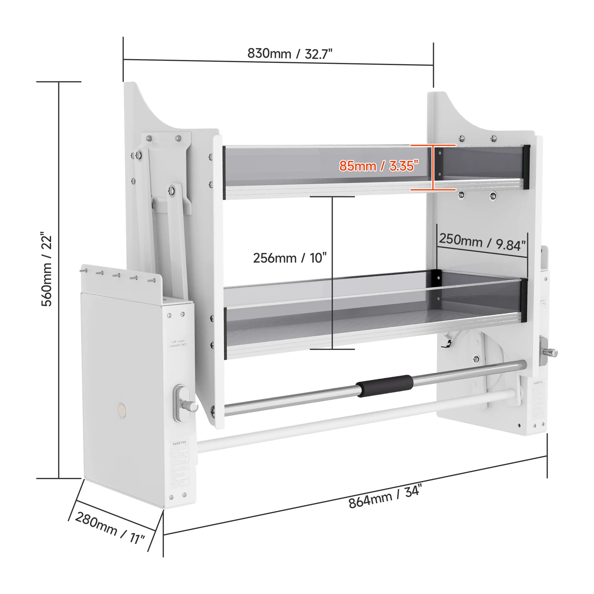رف منسدل من الفولاذ المقاوم للصدأ الحديث منظم سلة رفع زجاجي أوتوماتيكي لخزائن المطبخ ومصعد السلة #5