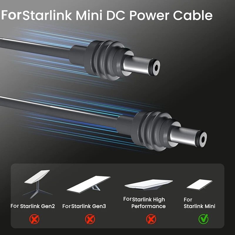 For Starlink Mini DC To DC Extension Cable Waterproof Cable For Starlink Spacex Mini DC Power Cable