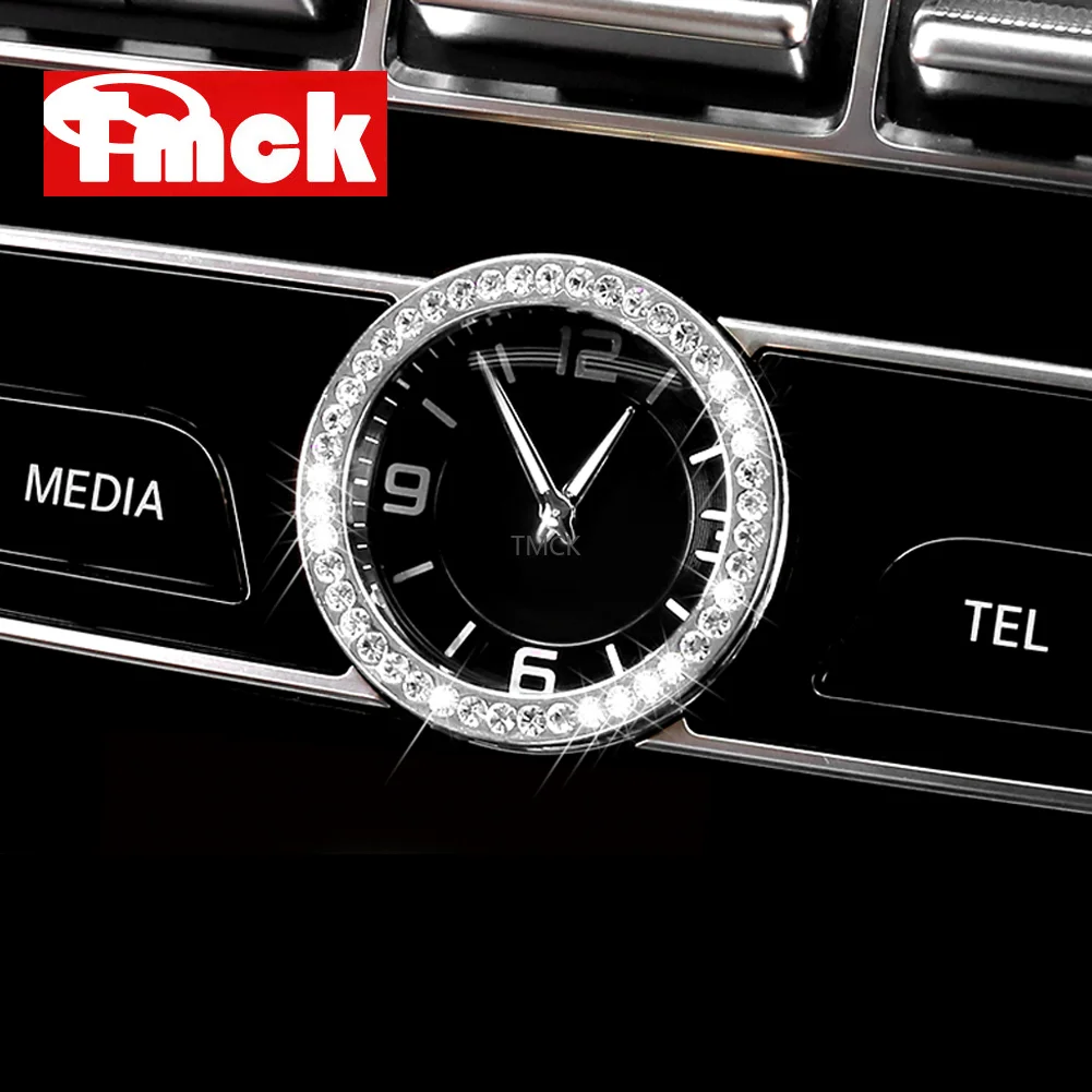 For Mercedes Benz C E S CLS GLC Class W205 W212 W213 W222 W218 X253 Car Accessories Central Clock Watch Ring Trim Diamond Cover