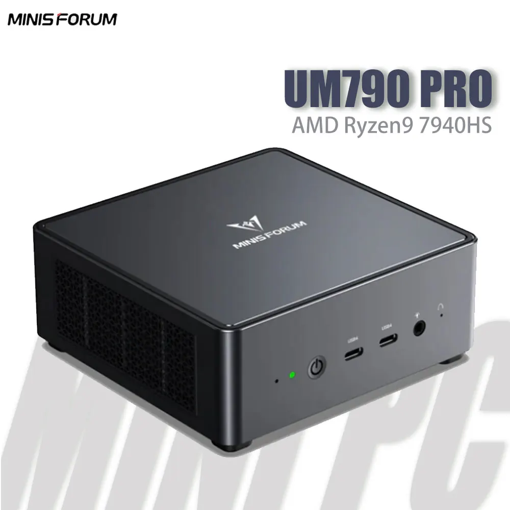 

MINISFORUM UM790 Pro Ryzen 9 7940HS Мини-ПК WiFi6E BT5.3 Window 11 Pro 32G 64G DDR5 1 ТБ SSD Настольный игровой Minipc Геймерский компьютер