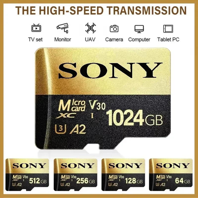 

SONY Micro TF SD Card Extreme SD Memory Card 1TB 128GB 512GB Micro 256GB SD C10 TF Flash Card for Xiaomi Phone Camera table PC