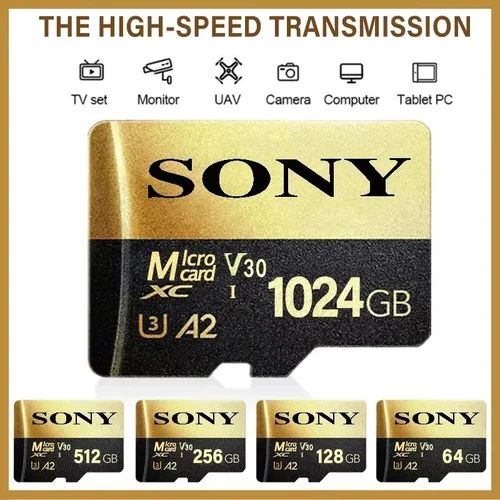 Tarjeta SONY Micro TF SD, tarjeta de memoria SD extrema, 1TB, 128GB, 512GB, Micro 256GB, SD C10, tarjeta Flash TF para teléfono Xiaomi, cámara, mesa y PC