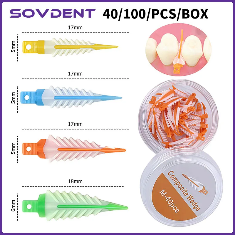 Dental Interdental Wedges Sealing Composite Wedges Silicone Suitable Adaptive Dentist Material for Tooth Restoration