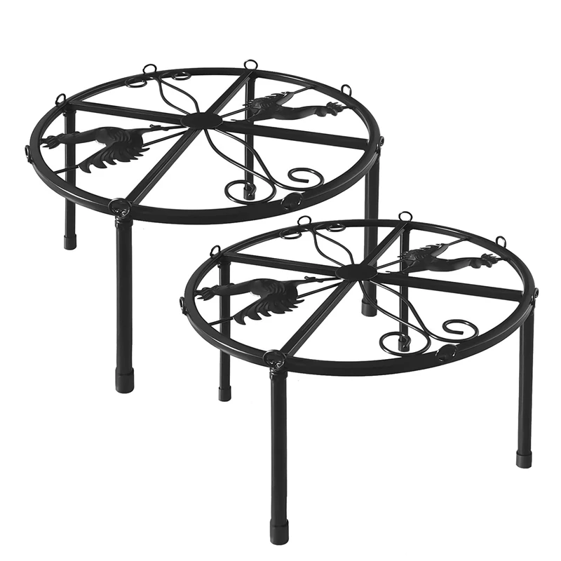 2 PCS Metal Stand Iron Stand Holder For Chicken Feeder Waterer, With 4 Legs, For Buckets Barrels