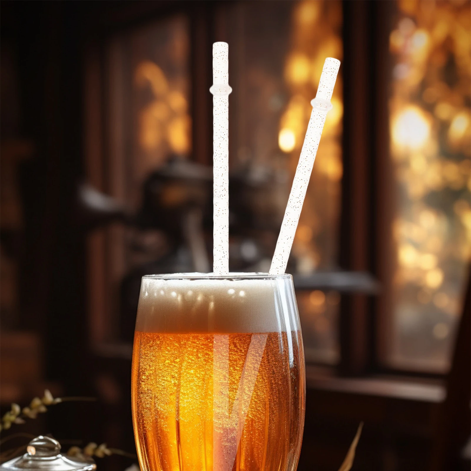 

25Pcs Decorative Reusable Plastic Long Straws Smooth Safe Drinking Straws for Beverages Juice Water Tea Glass Mugs Bottles