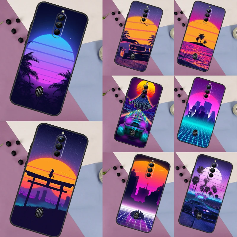 Synthwave 80's Retro Neon vaporwave For Nubia Red Magic 9 Pro Plus 7 7S 6 6S 6R 5S 5G Case For Red Magic 8S 8 Pro Plus Cover