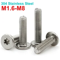 5-50pcs M1.6 M2 M2.5 M3 M4 M5 M6 M8 304(A2-70)Stainless Steel CM Six-Lobe Torx Ultra Thin Super Low Flat Wafer Head Screw Bolt