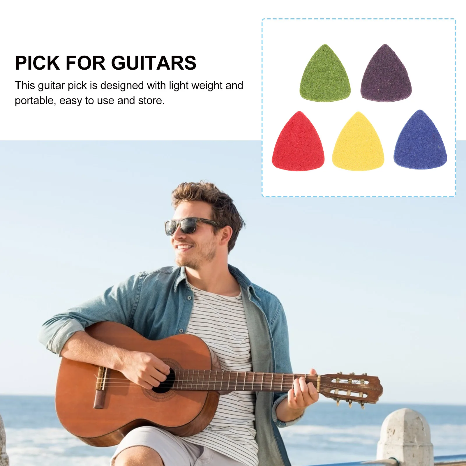 

20pcs Guitar Picks Wool Felt Plectrums Acoustic Electric Thumb Practical Portable Colorful Durable Storage Easy Share
