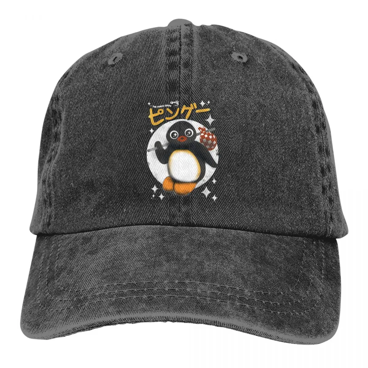 

Vintage The Pingu Show Baseball Cap Men Women Distressed Denim Washed Sun Cap Noot Penguin Meme Cartoon Activities Hats Cap