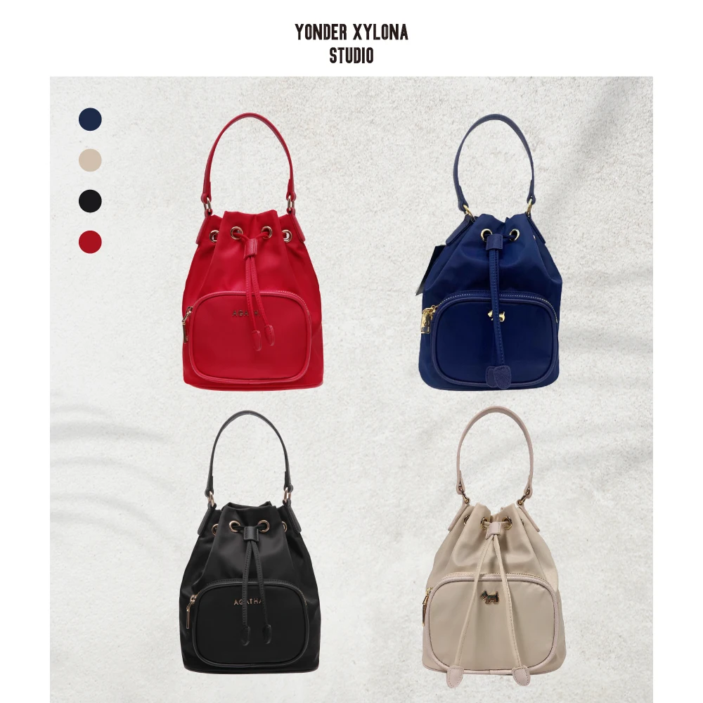 Casual Fashion Bucket Bag Micro Mini Handbag Luxury Designer Solid Small Shoulder Bag Strap Waterproof Nylon Ladies Woman Bag