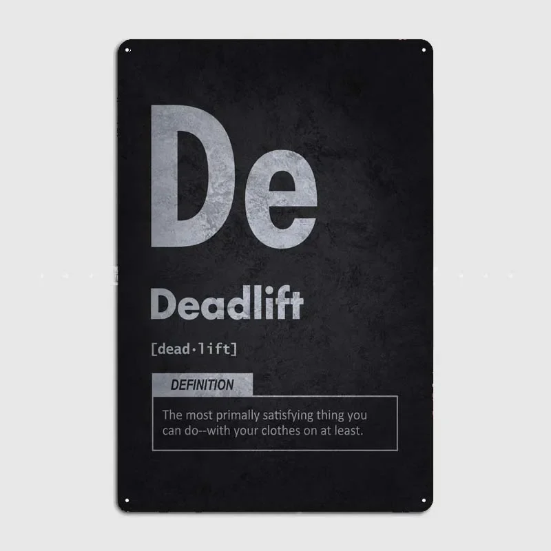 Deadlift Element Vintage Home Decor Items Custom Metal Sign Gym Motivation Metal Wall Art Mural Man Cave Garage Decor for Room