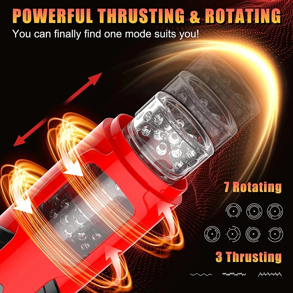 Male Masturbator Toy Automatic Telescopic Rotation Masturbation Cup For Men Oral Pussy Vagina Blowjob Penis Vibrator Sex Machine