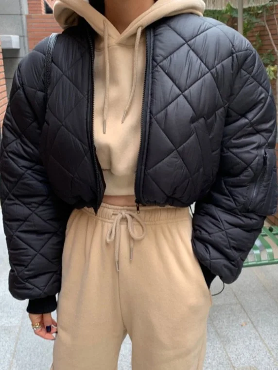 

Ele ort Cotton Jaet Women's round Ne Dstring Bag Winter New Sle Chinese Brandl Faionable Coat