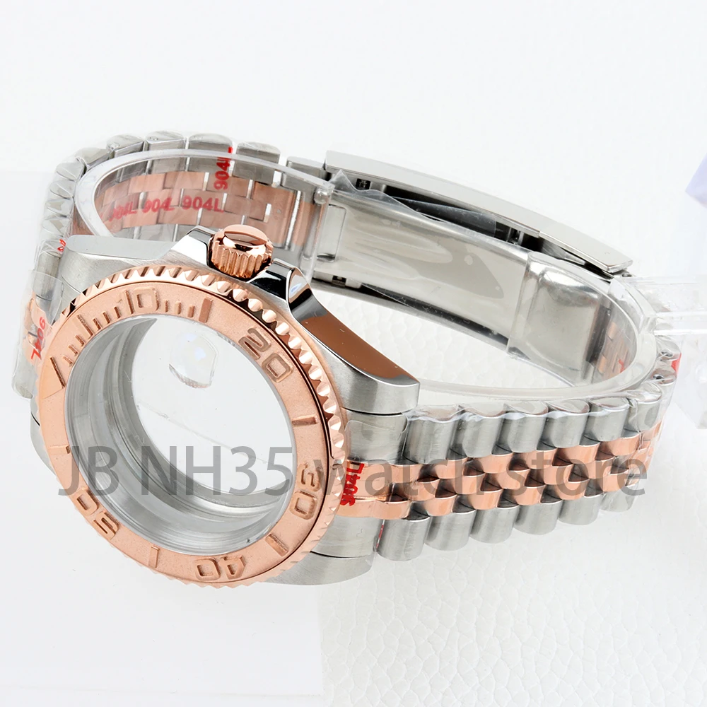 Casing Jam Tangan NH35 40Mm Kaca Safir 316L Tali Tiram/Jubilee Baja Tahan Karat untuk Gerakan Yachat-Master NH34 NH35 NH36 NH38