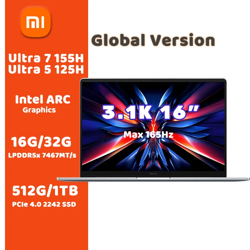 

Новый ноутбук Xiaomi Redmi Book Pro 14 2024, ноутбук Intel Core Ultra 5 125H/Ultra 7 155H 32 ГБ DDR5 + 1 ТБ SSD 2,8 K 14 дюймов 120 Гц