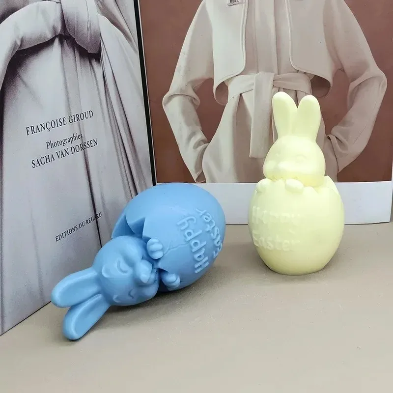 

2026New Good 3D Easter Bunny Candle Silicone Mold Rabbit Egg Aromatherapy Resin Crafts DIY Mould for Candle Making Holiday Gift