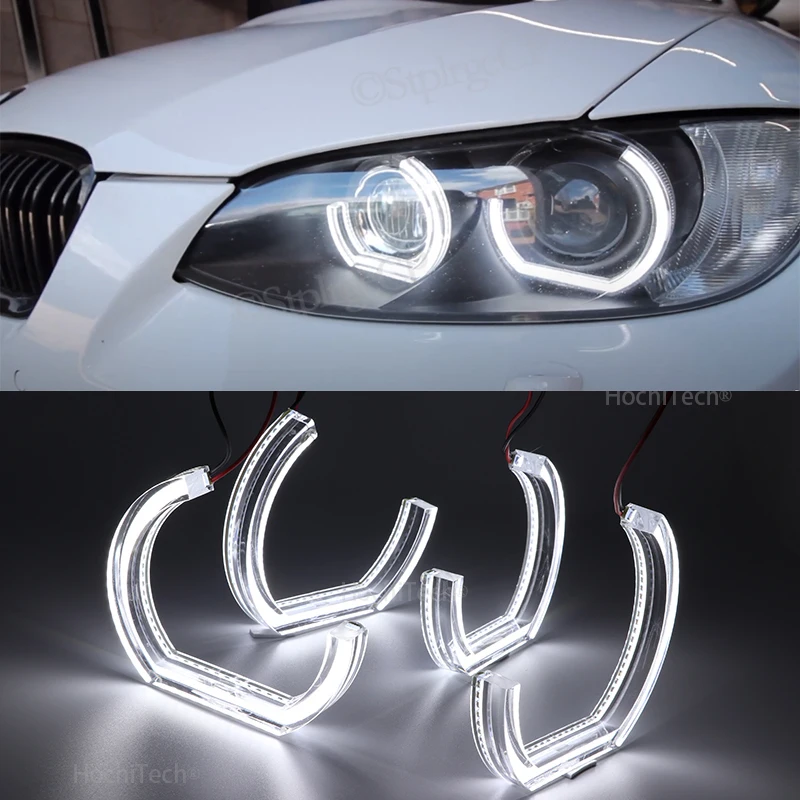 For BMW 3 Series E90 E92 E93 M3 2007-2013 Coupe cabriolet LED Angel Eyes Ring  DRL Acrylic DTM Style Headlight Accessories