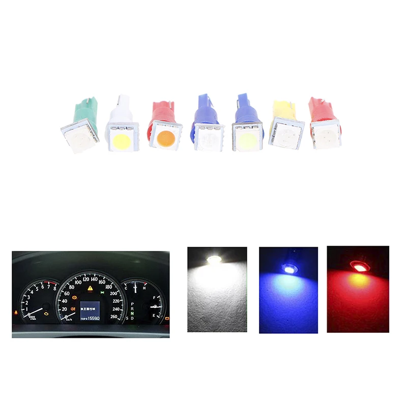 10/50Pcs LED T5 5050 Instrument Light bulbs 24V DC LED Car Auto Gauge Lamp Car Auto Dashboards Gauge Lamp