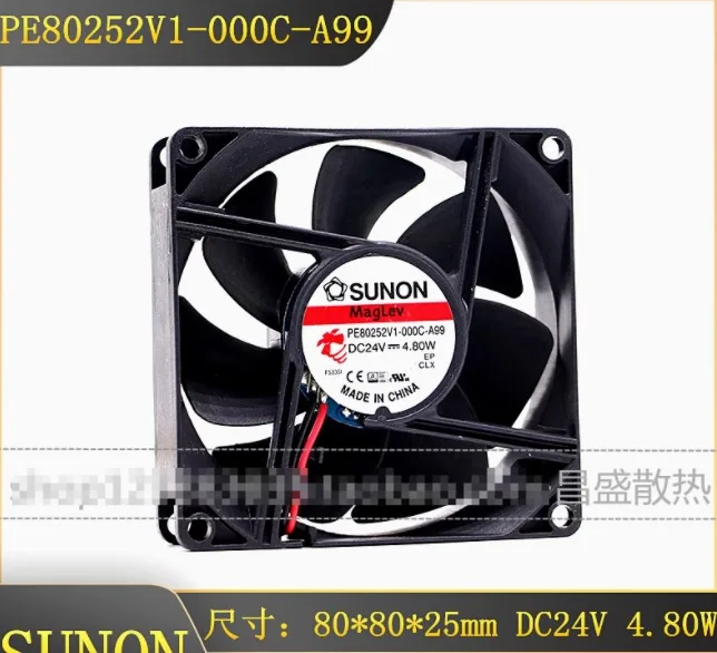 

SUNON PE80252V1-000C-A99 DC 24 В 4,80 Вт 80x80x25 мм 2-проводной охлаждающий вентилятор для сервера