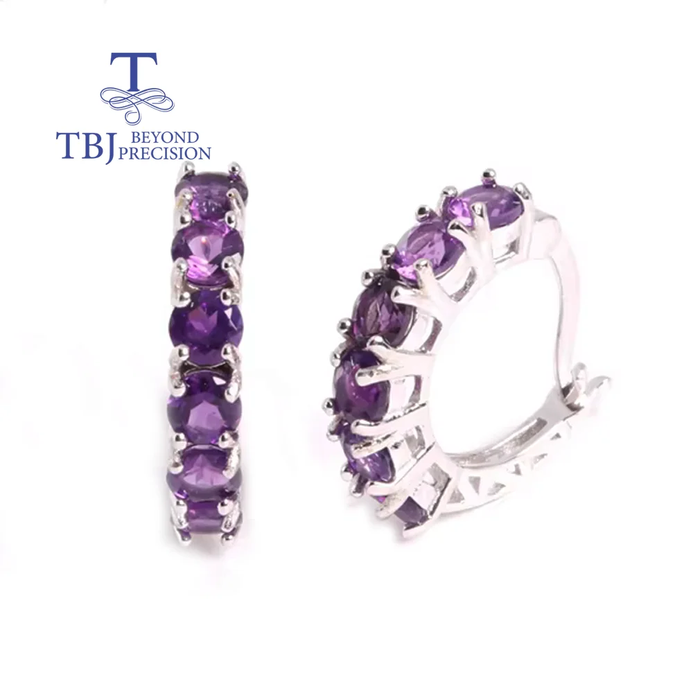 Exquisite natural South African amethyst Earrings 925 sterling silver stylish elegant jewelry gifts for women and girls