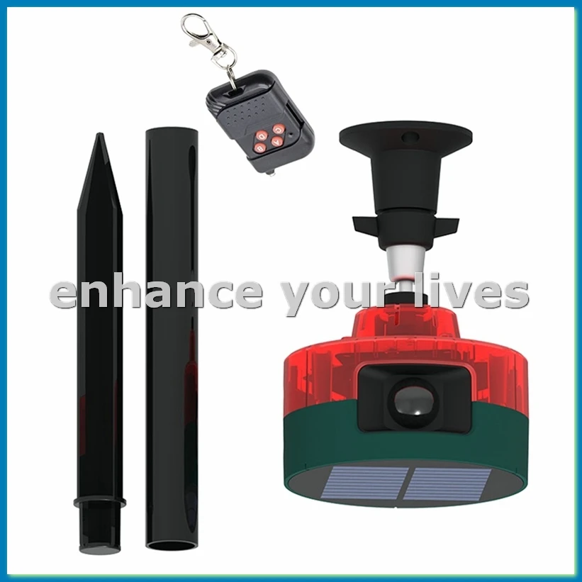 

Солнечная наружная сирена с датчиком движения, 360° ° Сирена обнаружения, репеллент для животных, динамик для записи голоса 129Db-VVNB