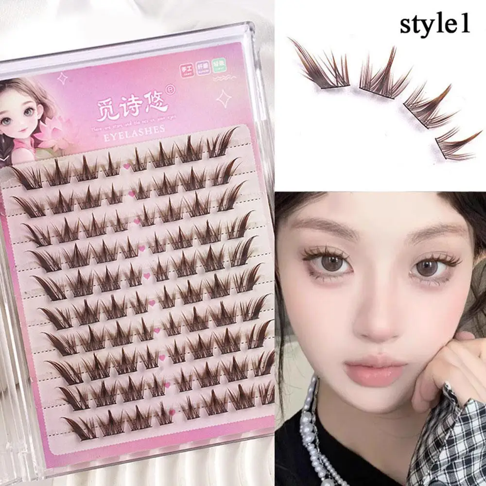 10 linhas 10-13mm estilo raposas cílios postiços segmentados finos e fofos grupos de cílios para ampliar seus olhos naturalmente