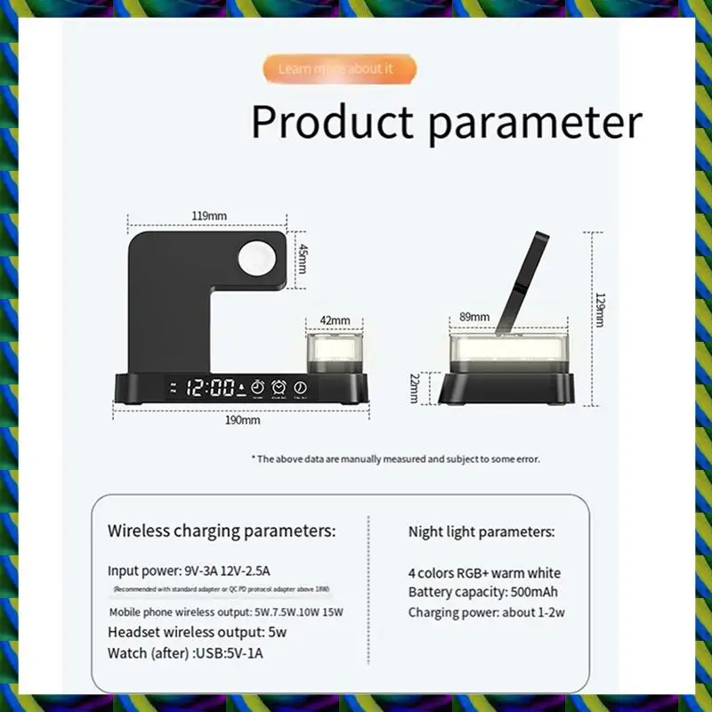매일 사용 USB 플러그 시계 무선 충전기 무선 충전기 무선 충전 전화 스탠드 알람 시계 고속 충전 베이스