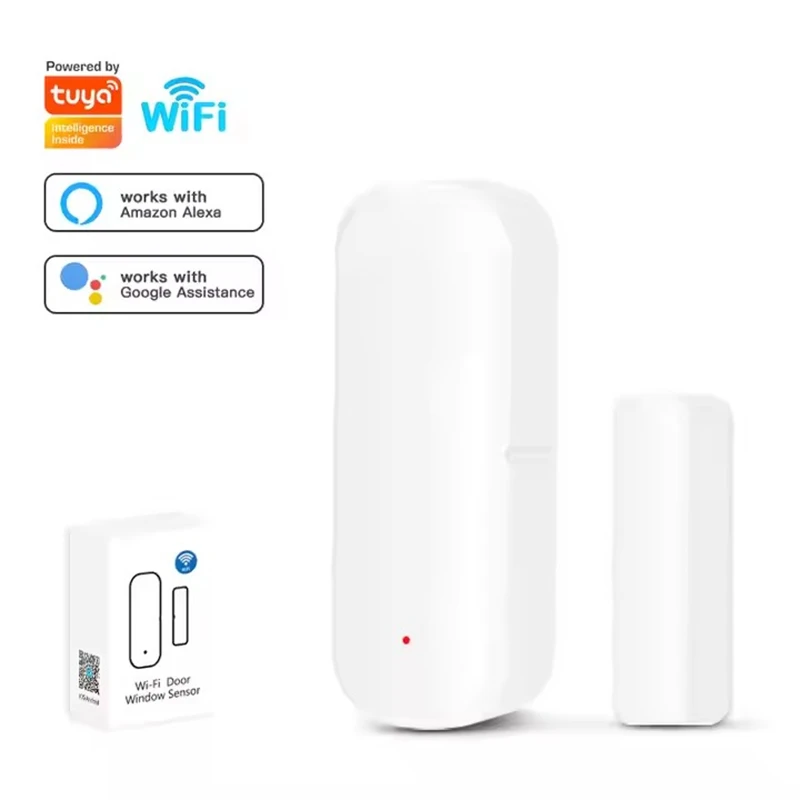 

2025 Tuya Wifi Wireless Security Contact Smart Door Window Sensor Detector Compatible Alexa Google Home