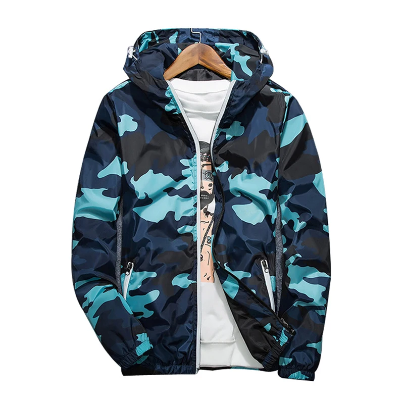 

Стильная мужская камуфляжная куртка-ветровка: дышащая, светоотражающая, с капюшоном, бомбер, пилотская куртка для весны и осени, спортивная верхняя одежда