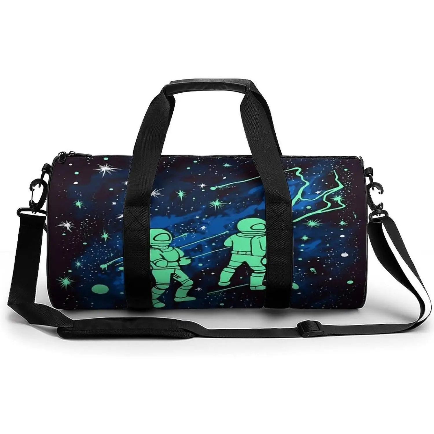 

Space Astronaut Glow Pattern Duffel Bag Large Capacity Adjustable Strap Travel Gym Fashion Bag for Women Men