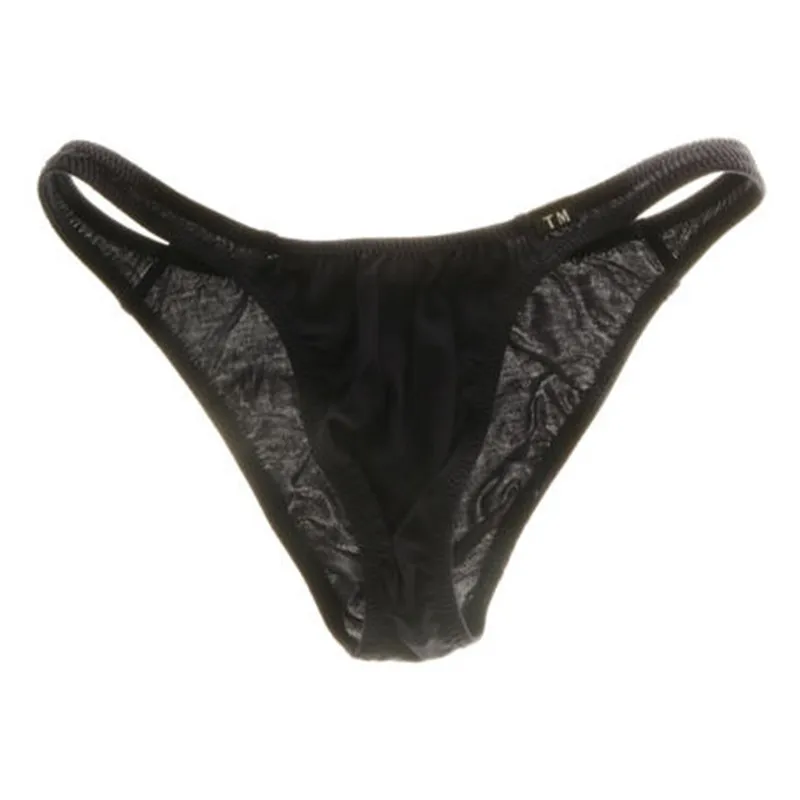 

Men's Low Waist Sheer Nylon Bikini Briefs High Elastic Breathable Daily Underwear