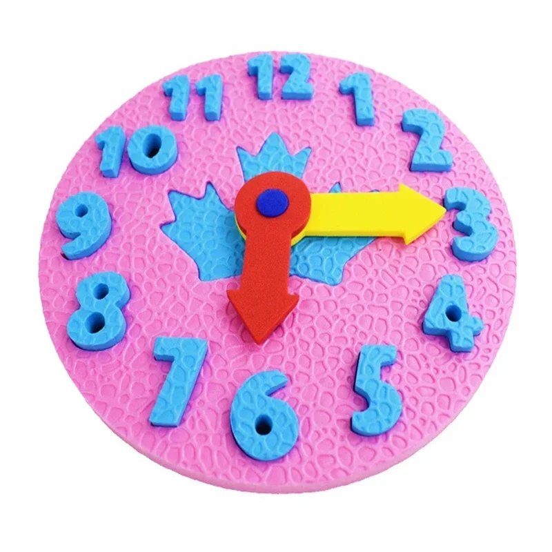 Teaching Kindergarten Manual Puzzle DIY Eva Clock Early Learning Education Baby Kids Toy Montessori Teaching Aids Math Toys