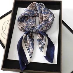 2024 New Silk Shawl Square Scarf for Women Neckerchief Female Headband Hair Wrap Print Ladies Foulard Fashion Hijab Bandana
